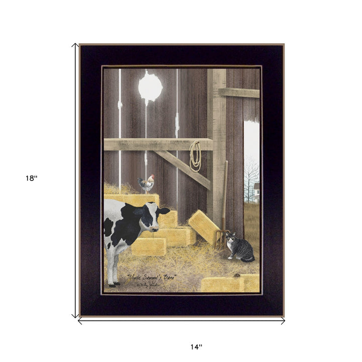 Uncle Sammys Barn Black Framed Print Wall Art