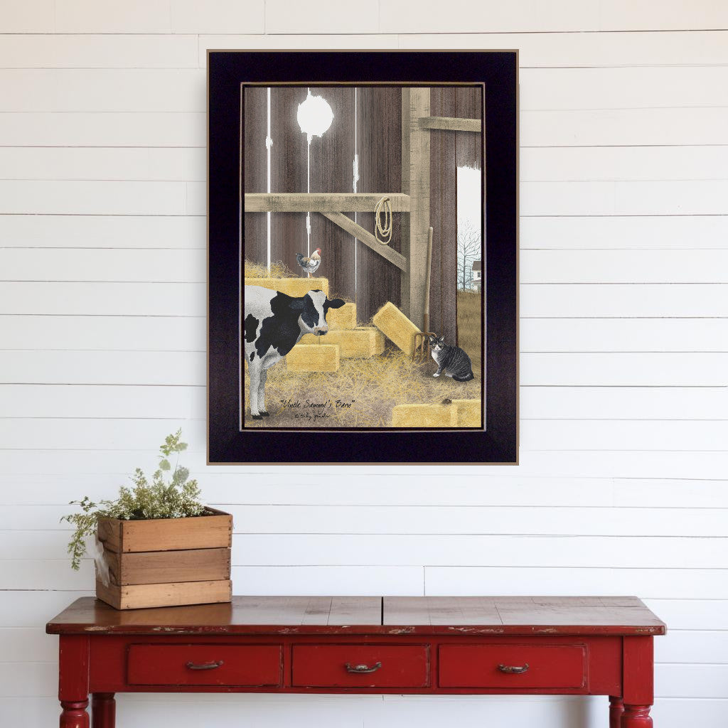 Uncle Sammys Barn Black Framed Print Wall Art