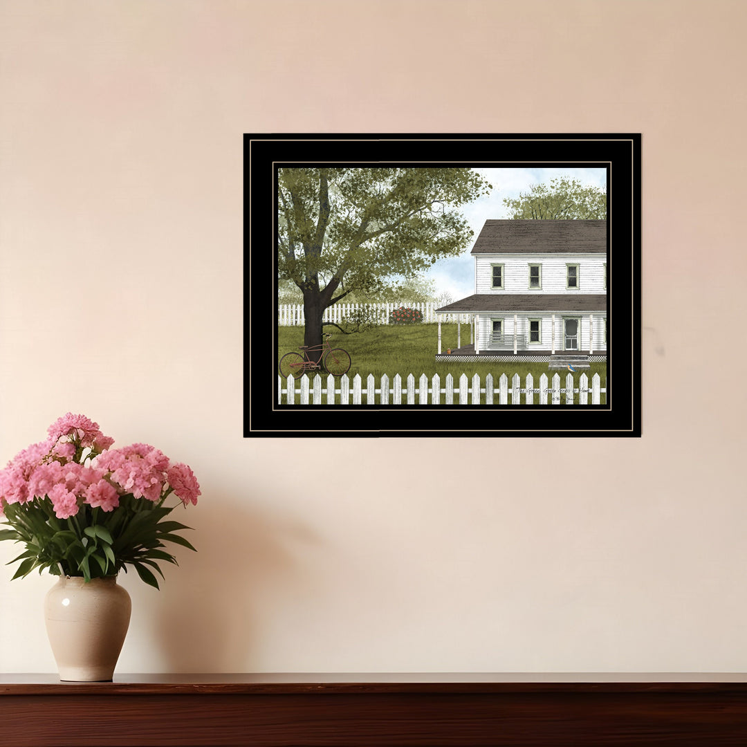 GREEN GREEN GRASS OF HOME 4 Black Framed Print Wall Art