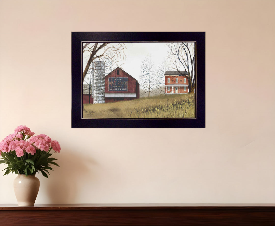 Mail Pouch Barn 1 Black Framed Print Wall Art