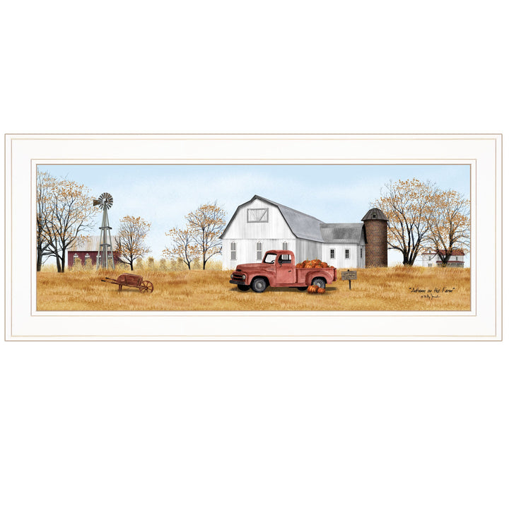 Autumn on Farm 1 White Framed Print Wall Art