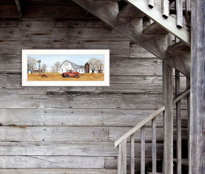 Autumn on Farm 1 White Framed Print Wall Art