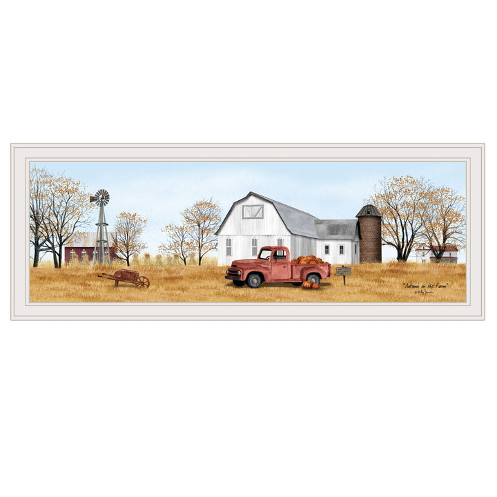 Autumn on Farm 3 White Framed Print Wall Art