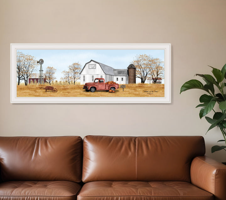 Autumn on Farm 3 White Framed Print Wall Art