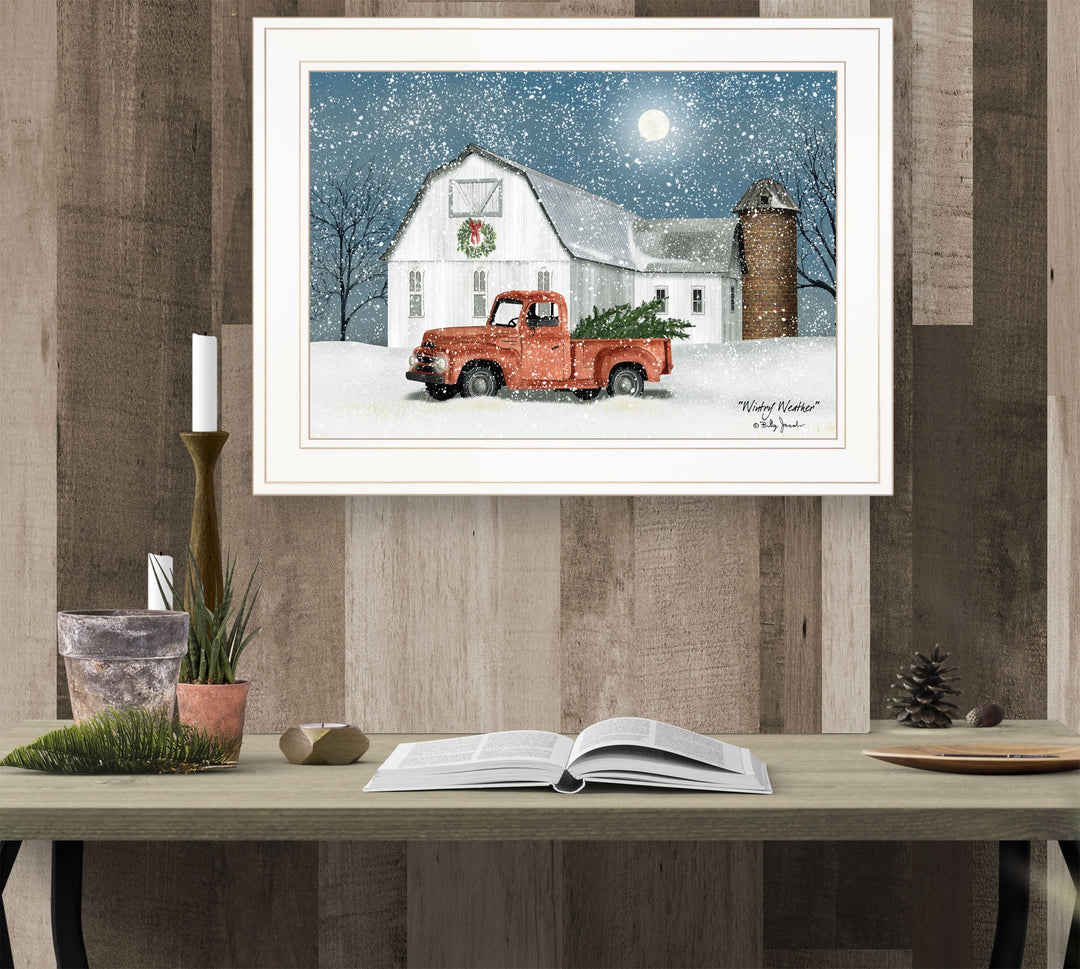 Wintry Weather 2 White Framed Print Wall Art