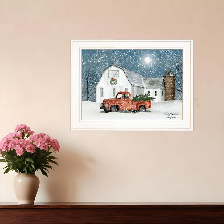 Wintry Weather 2 White Framed Print Wall Art