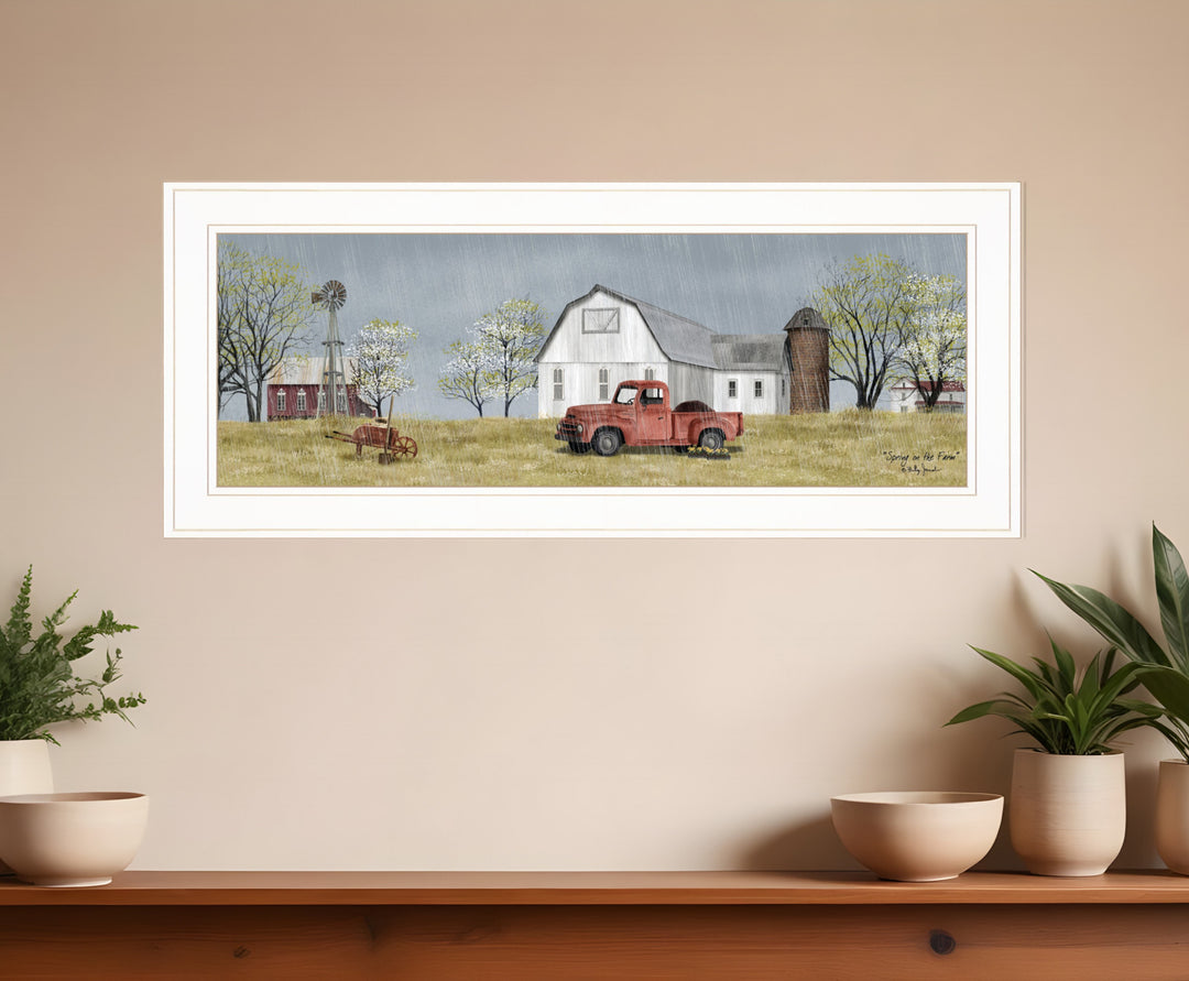 Spring On The Farm 1 White Framed Print Wall Art