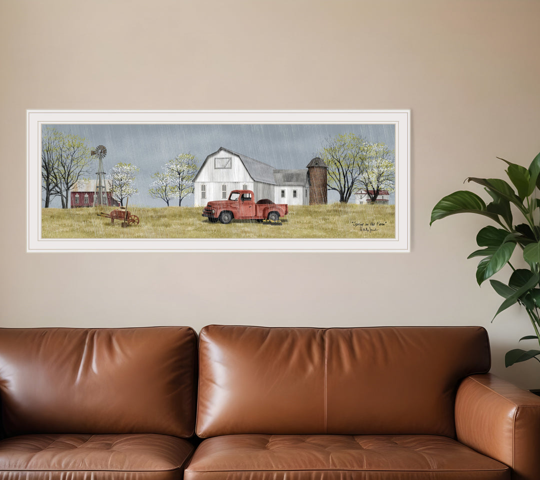 Spring On The Farm 3 White Framed Print Wall Art