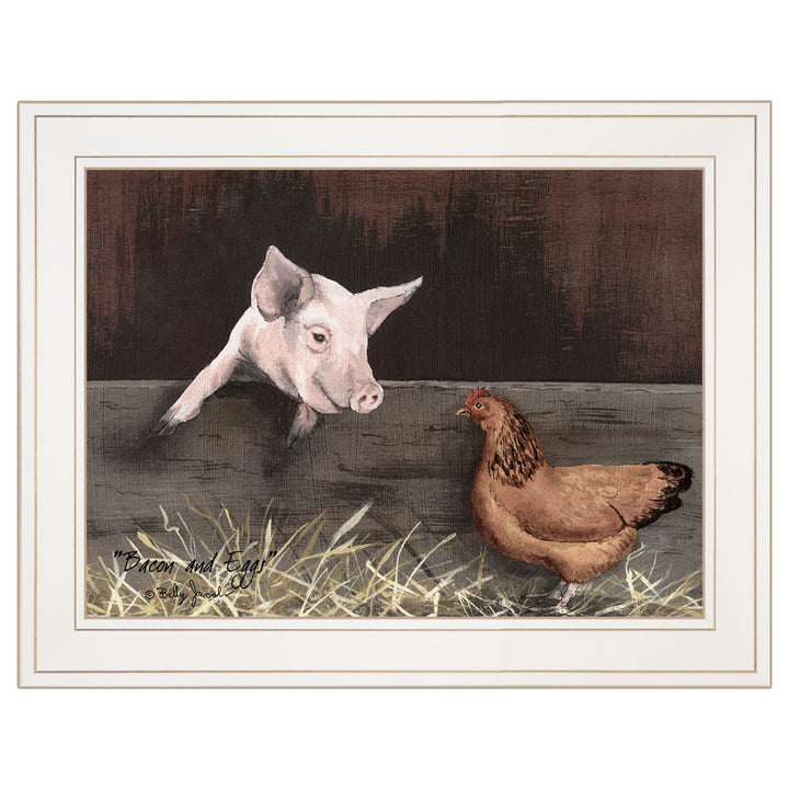 Bacon and Eggs 1 White Framed Print Wall Art