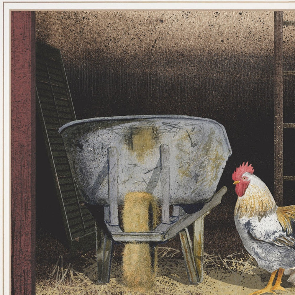 Chicken Feed 1 White Framed Print Wall Art