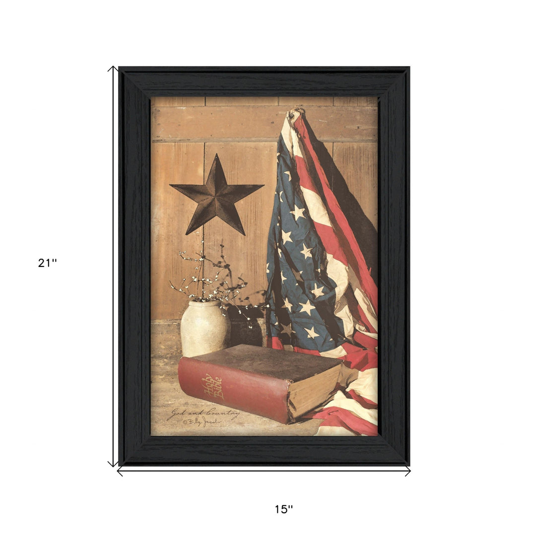 God and Country 5 Black Framed Print Wall Art