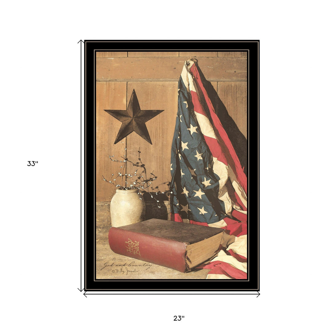 God and Country 8 Black Framed Print Wall Art