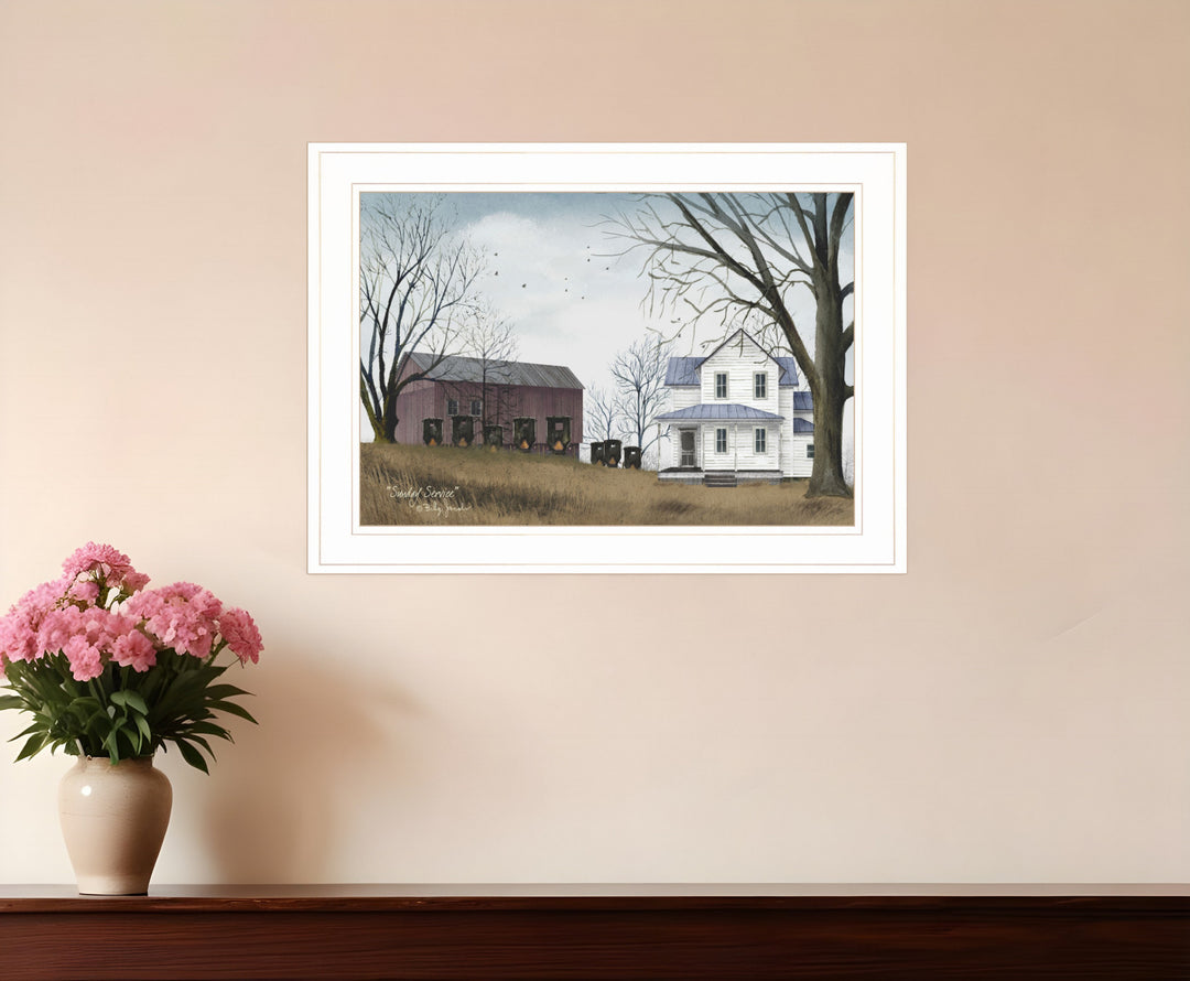 Sunday Service 1 White Framed Print Wall Art