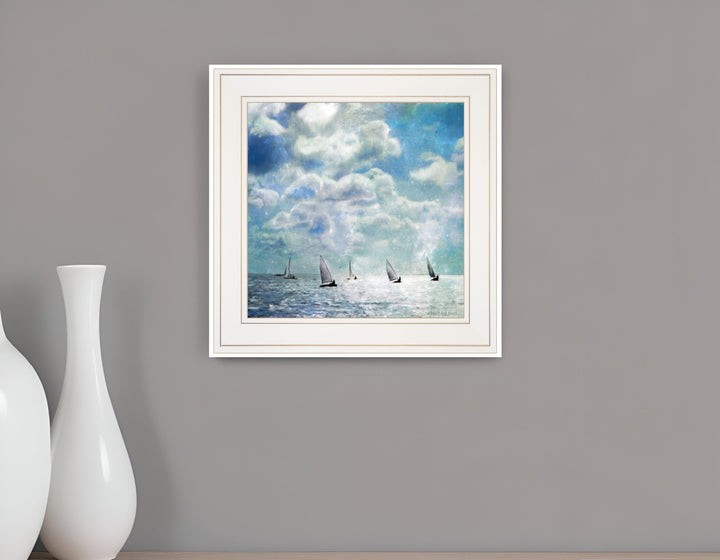 Sailing White Waters 2 White Framed Print Wall Art