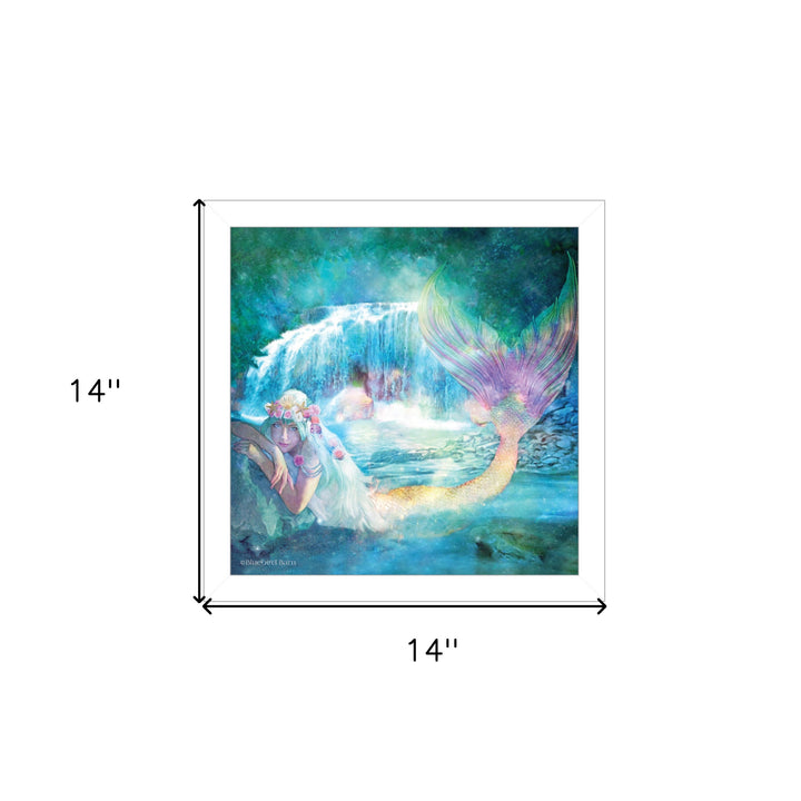 Woodland Cove Mermaid 2 White Framed Print Wall Art