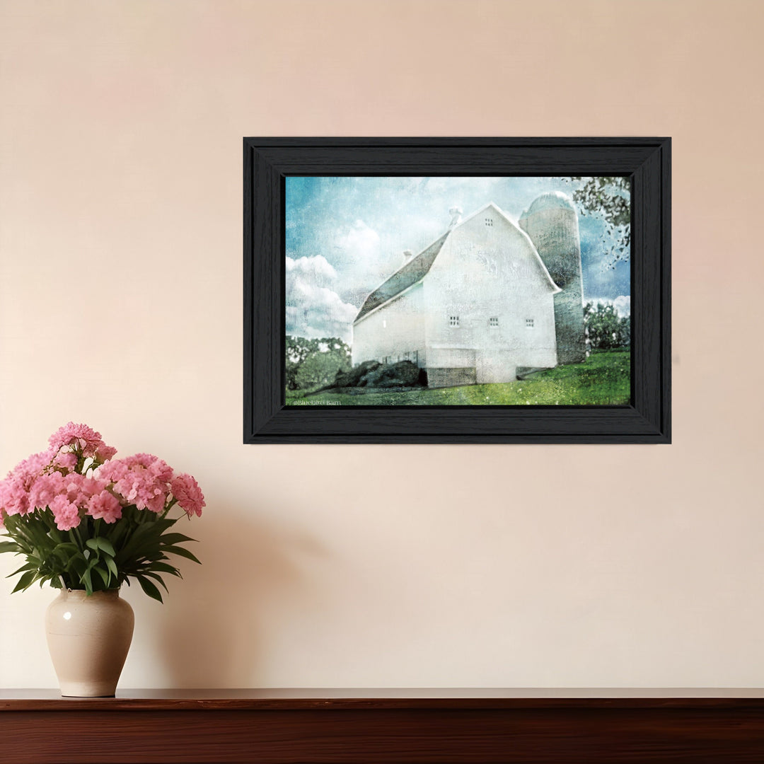 White Barn 2 Black Framed Print Wall Art