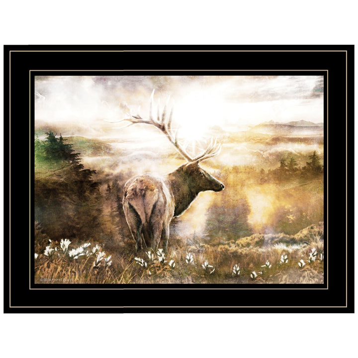 Heading Home Elk 2 Black Framed Print Wall Art