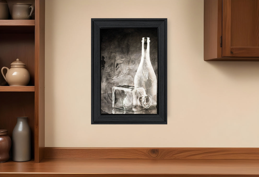 Moody Gray Glassware Still Life 2 Black Framed Print Kitchen Wall Art