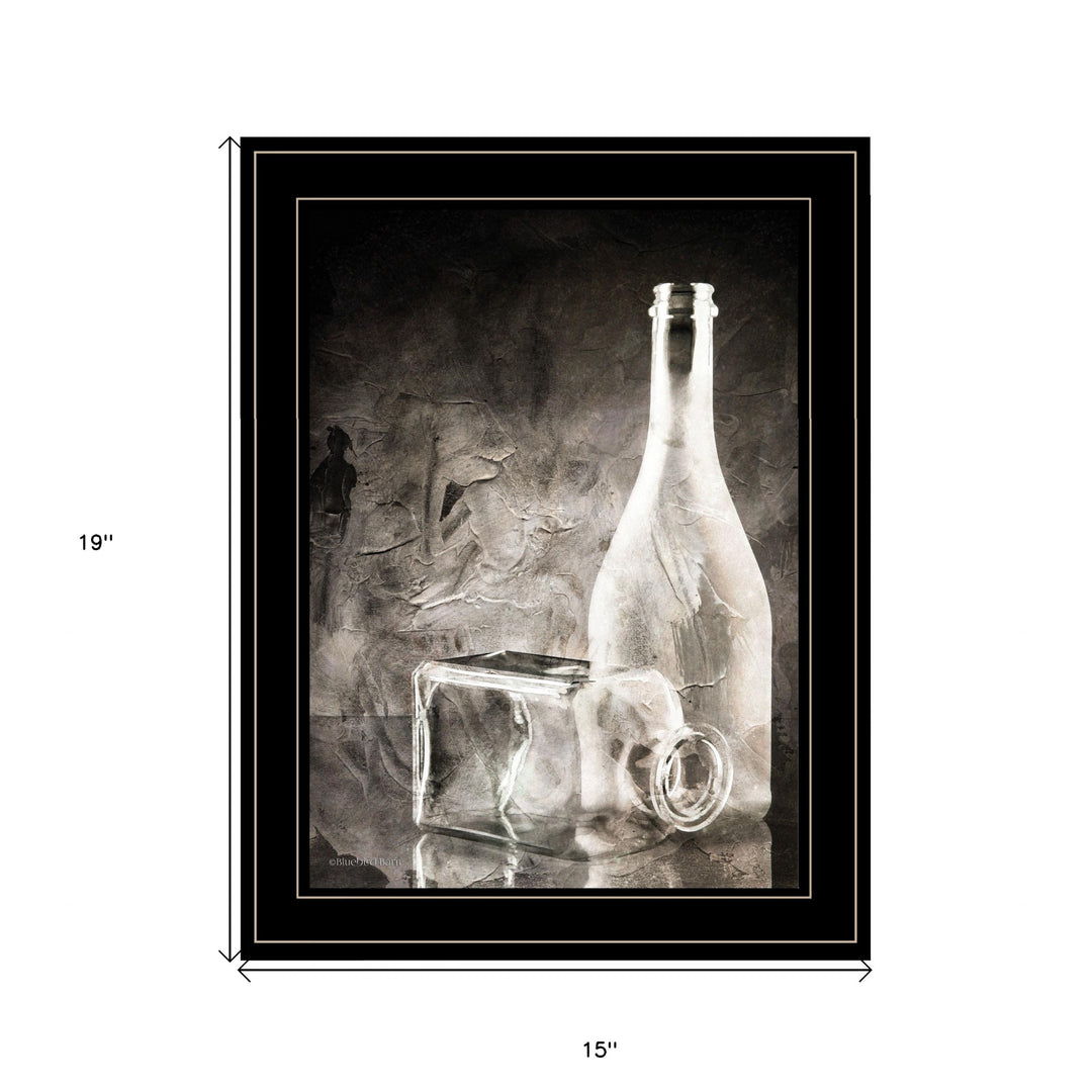 Moody Gray Glassware Still Life 3 Black Framed Print Kitchen Wall Art