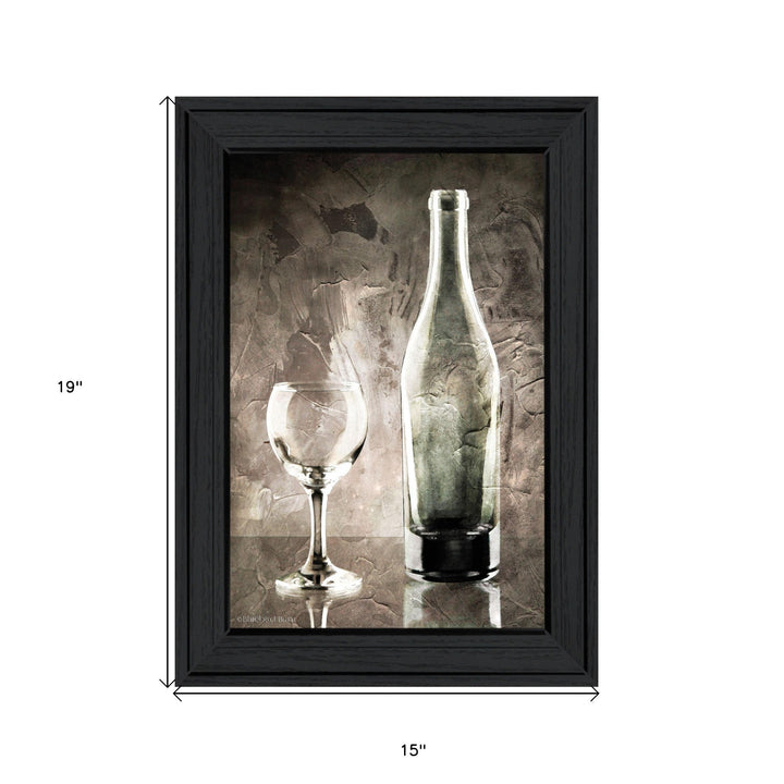 Moody Gray Wine Glass Still Life 2 Black Framed Print Wall Art