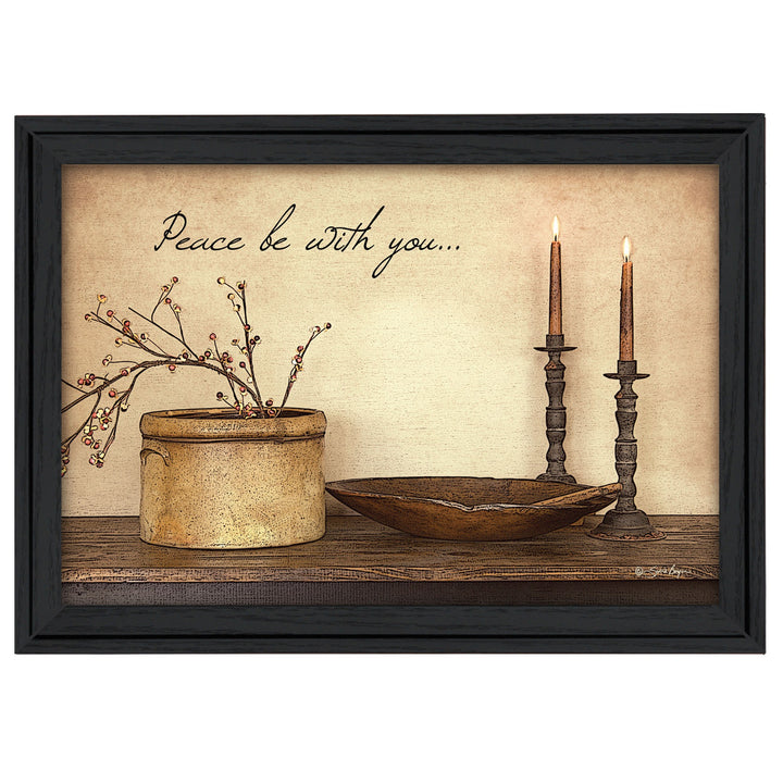 Peace Be with You 3 Black Framed Print Wall Art