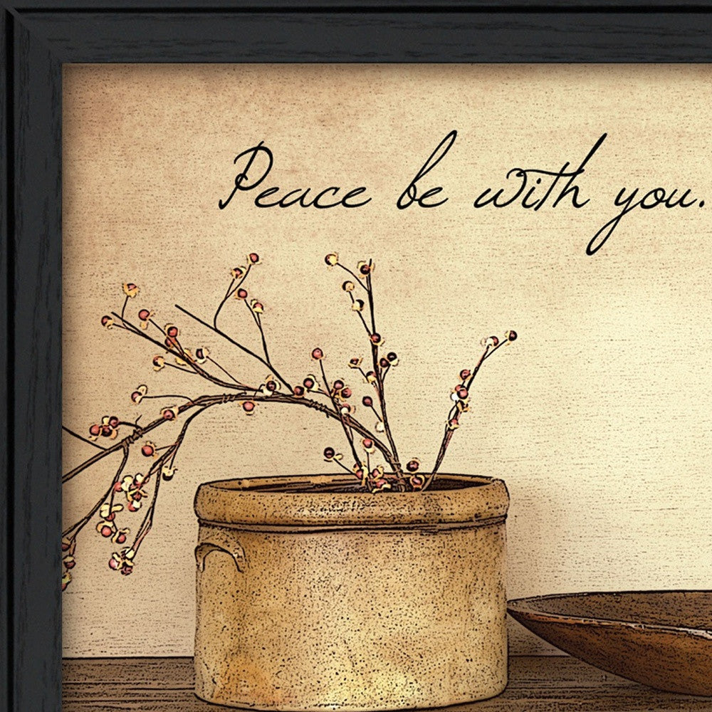 Peace Be with You 3 Black Framed Print Wall Art