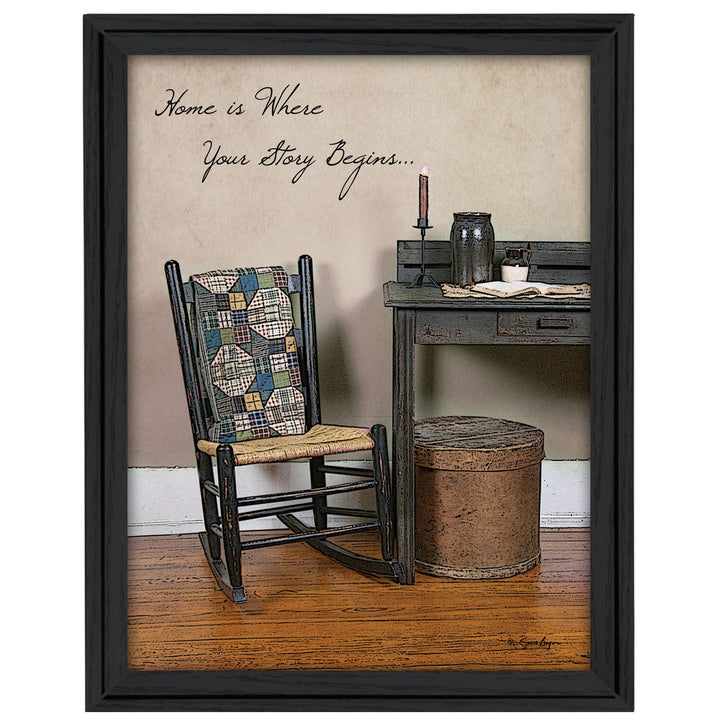 Home Story Black Framed Print Wall Art