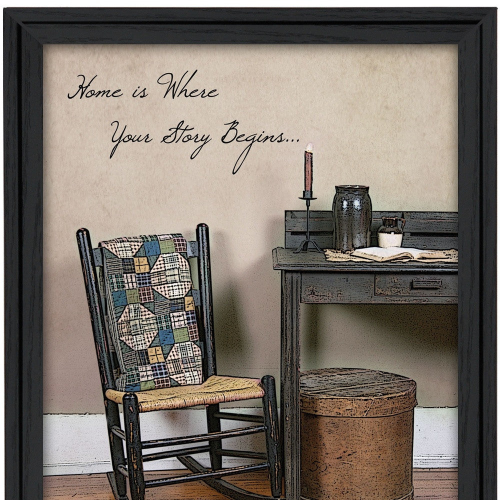 Home Story Black Framed Print Wall Art