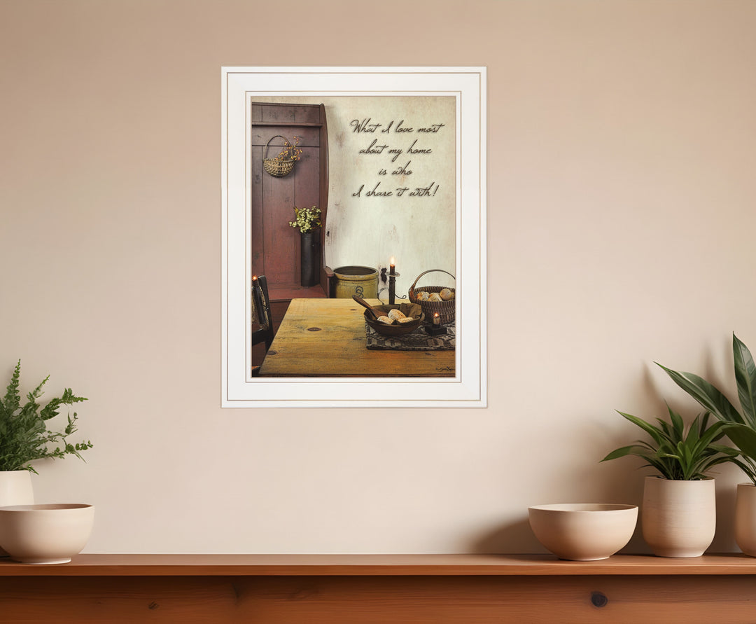 What I love Most 2 White Framed Print Kitchen Wall Art