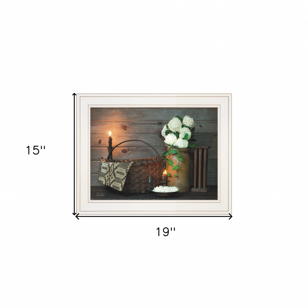 White Flowers 1 White Framed Print Wall Art