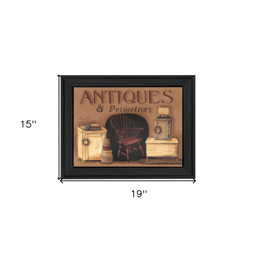 Antiques and Primitives Black Framed Print Wall Art