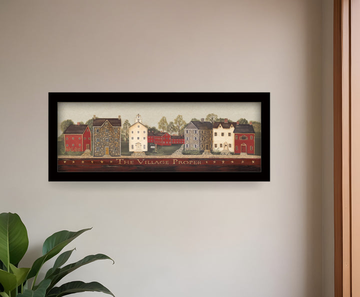 The Village Proper Black Framed Print Wall Art