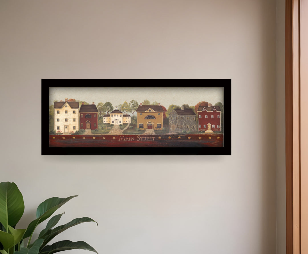 Main Street 1 Black Framed Print Wall Art