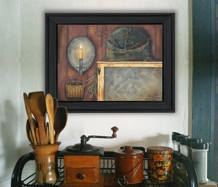 Tin Sconce Black Framed Print Wall Art