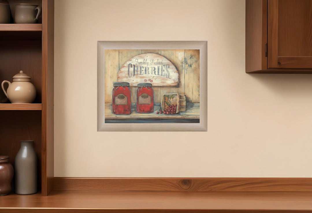 CHERRY JAM 1 Brown Framed Print Wall Art