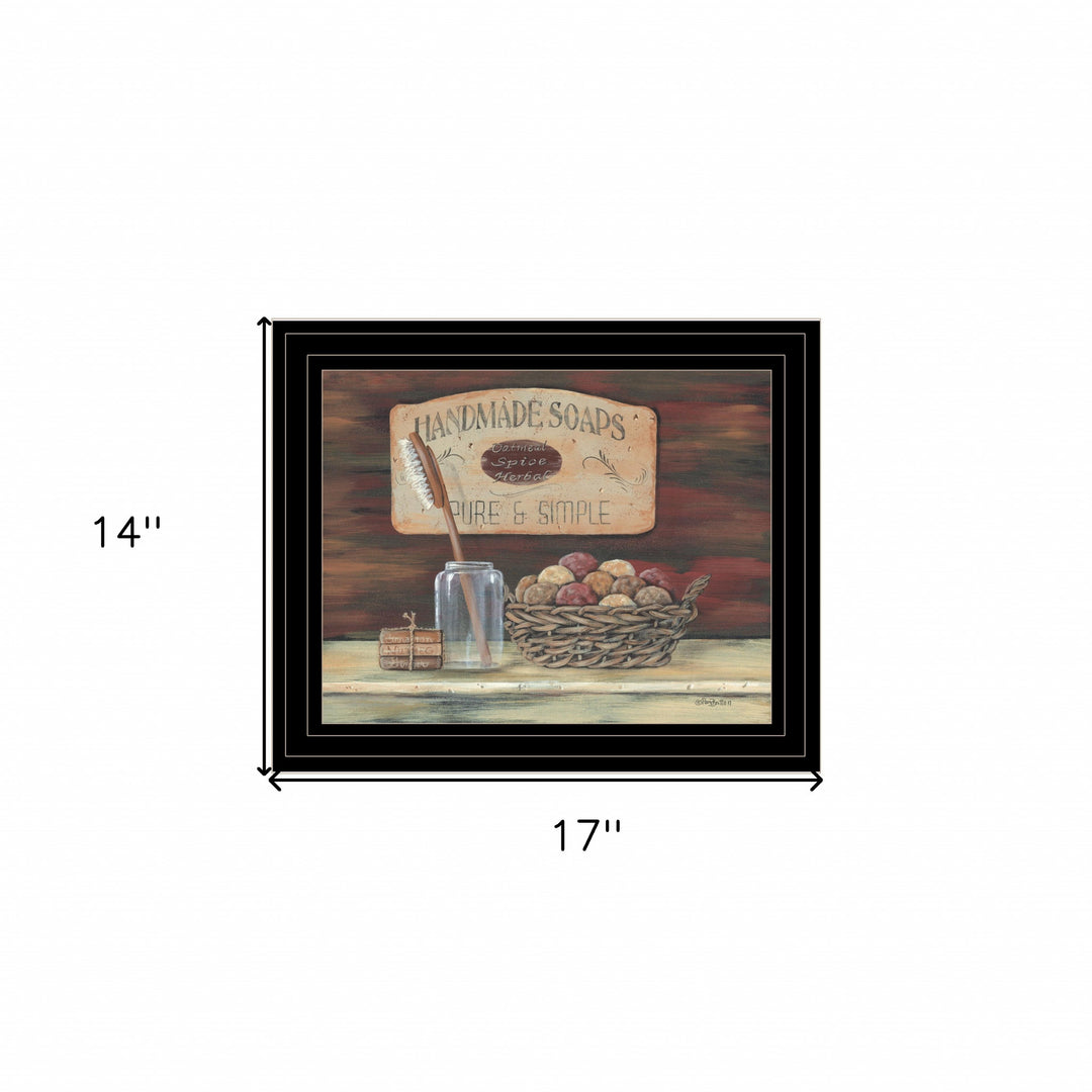 HANDMADE SOAPS 3 Black Framed Print Bathroom Wall Art