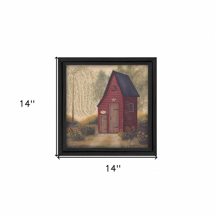 Folk Art Outhouse Black Framed Print Wall Art