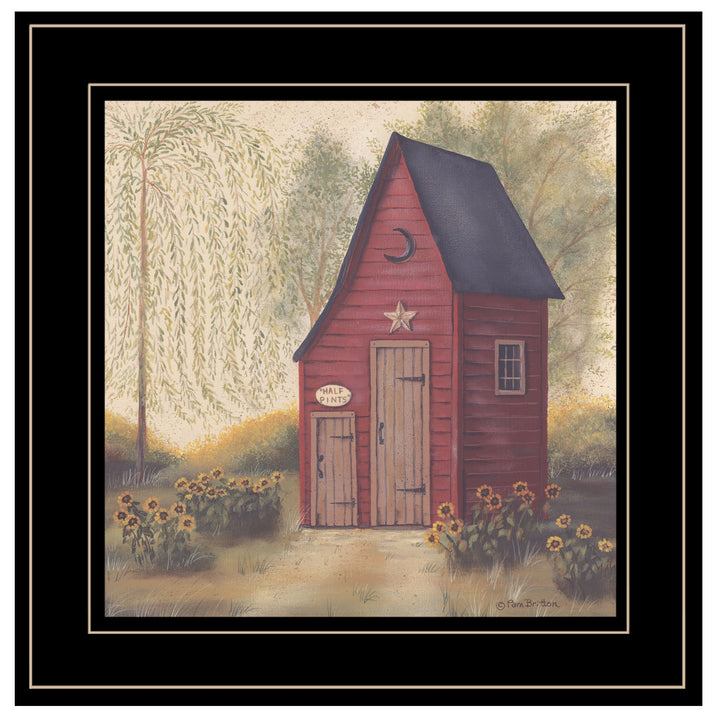 Folk Art Outhouse II 2 Black Framed Print Bathroom Wall Art