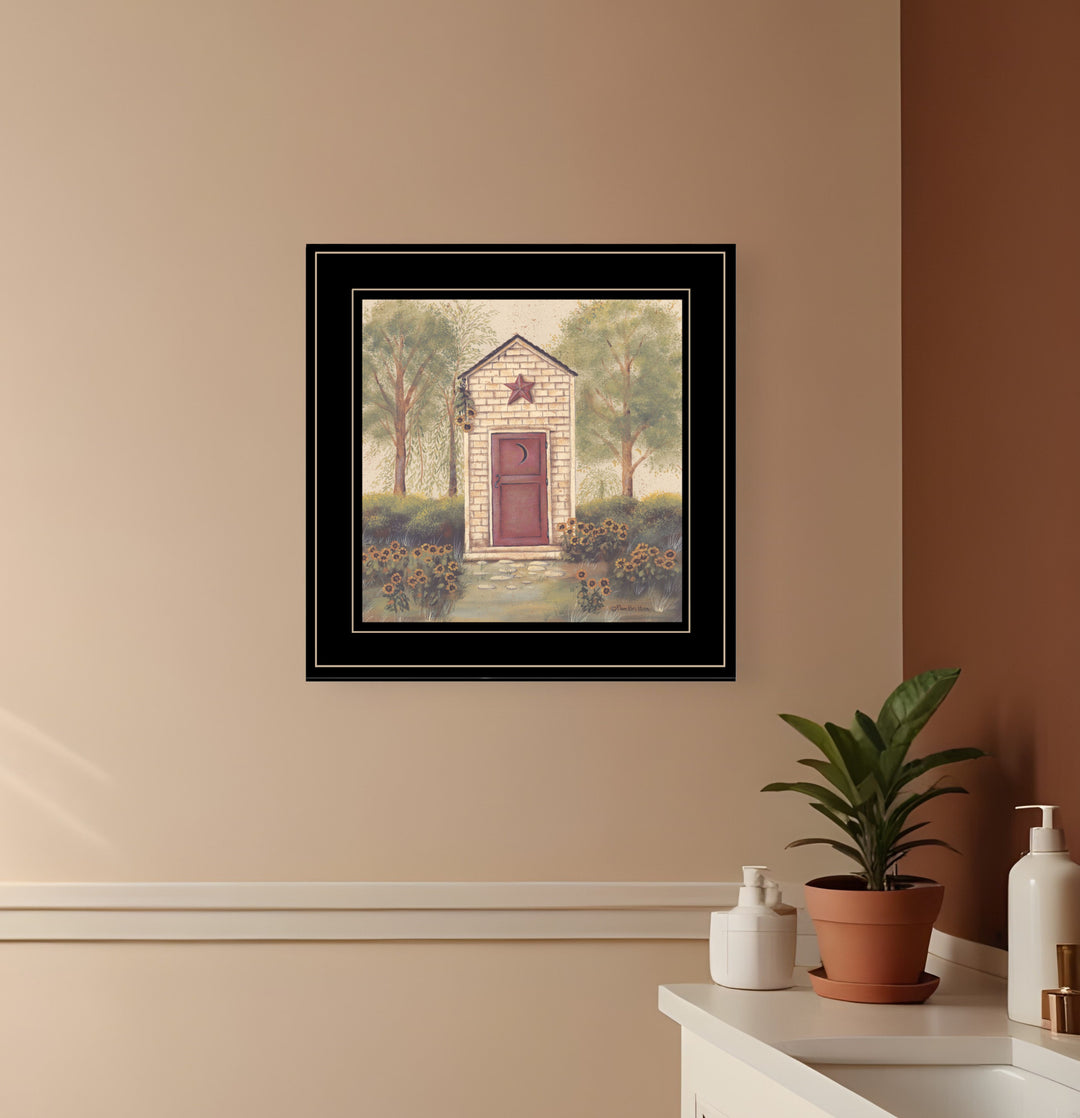 Folk Art Outhouse III 2 Black Framed Print Wall Art