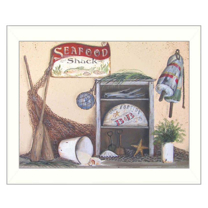 Seafood Shack White Picture Frame Print Kitchen Wall Art