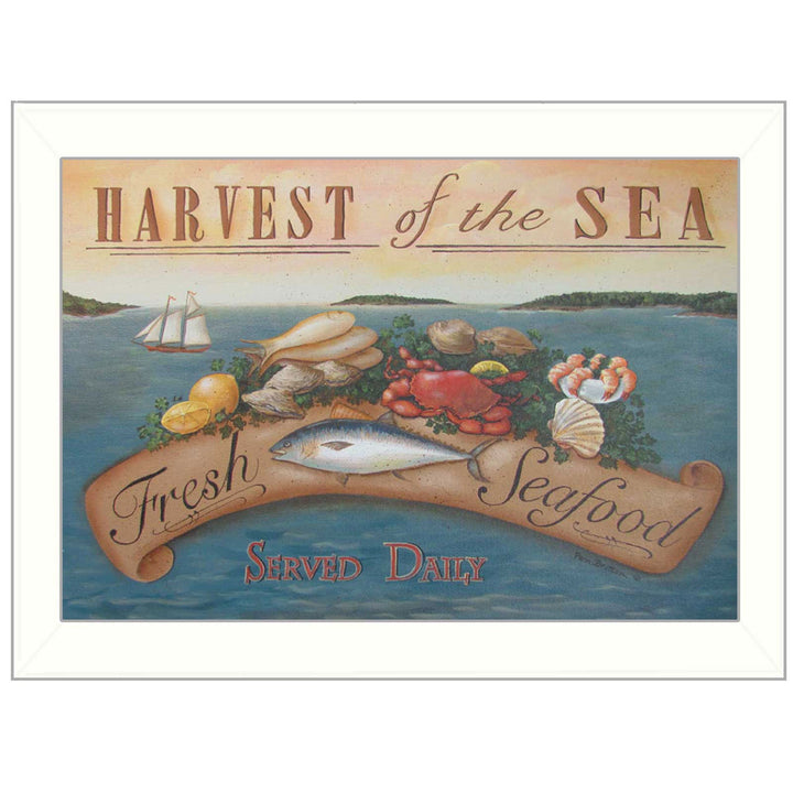 Sea Harvest White Framed Print Kitchen Wall Art