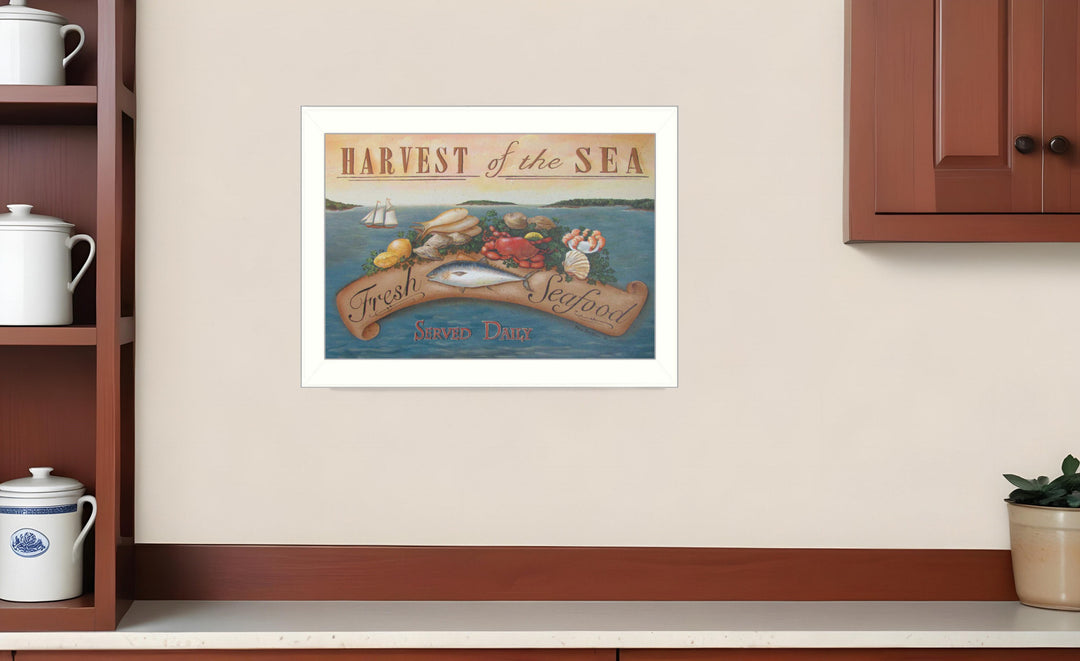 Sea Harvest White Framed Print Kitchen Wall Art