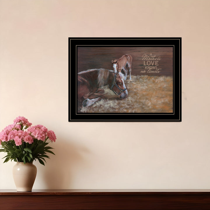 A Mother Love Horses 2 Black Framed Print Wall Art