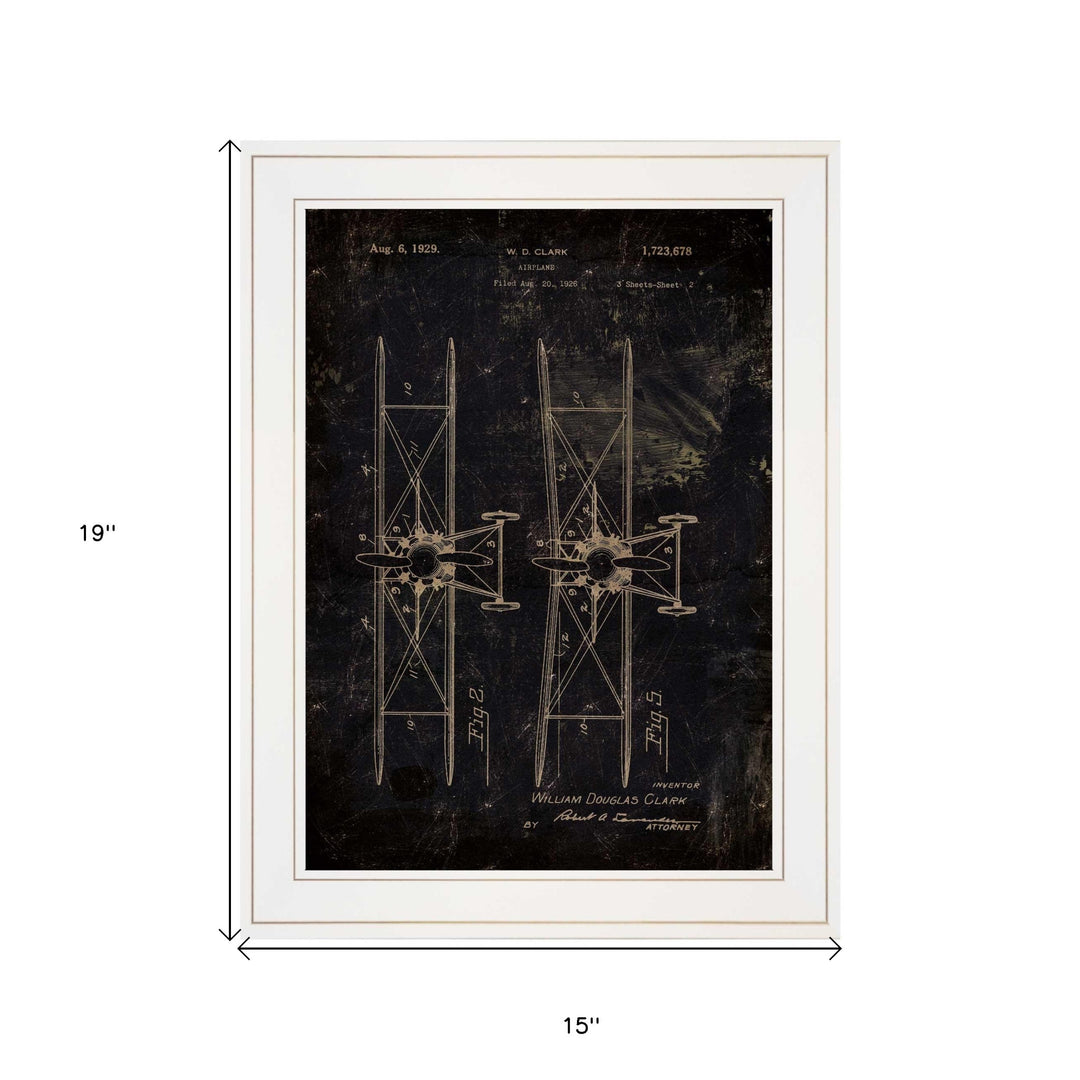 Airplane Patent I 1 White Framed Print Wall Art