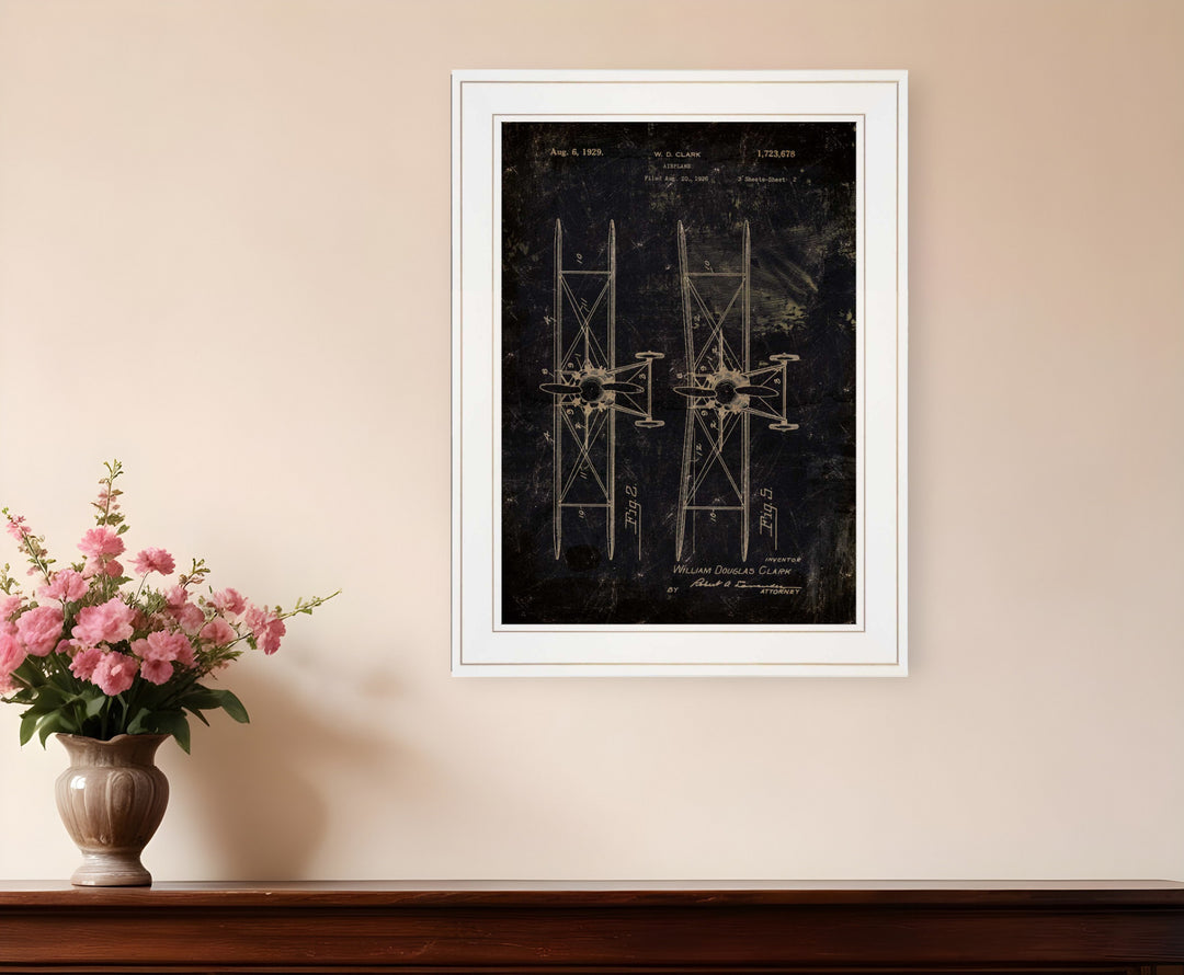 Airplane Patent I 1 White Framed Print Wall Art