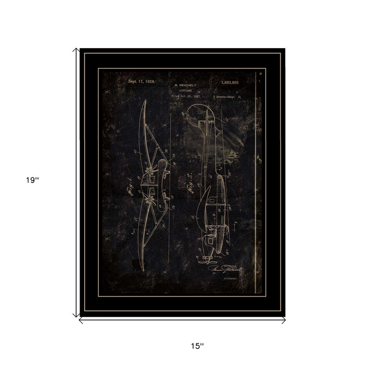 Airplane Patent II 2 Black Framed Print Wall Art