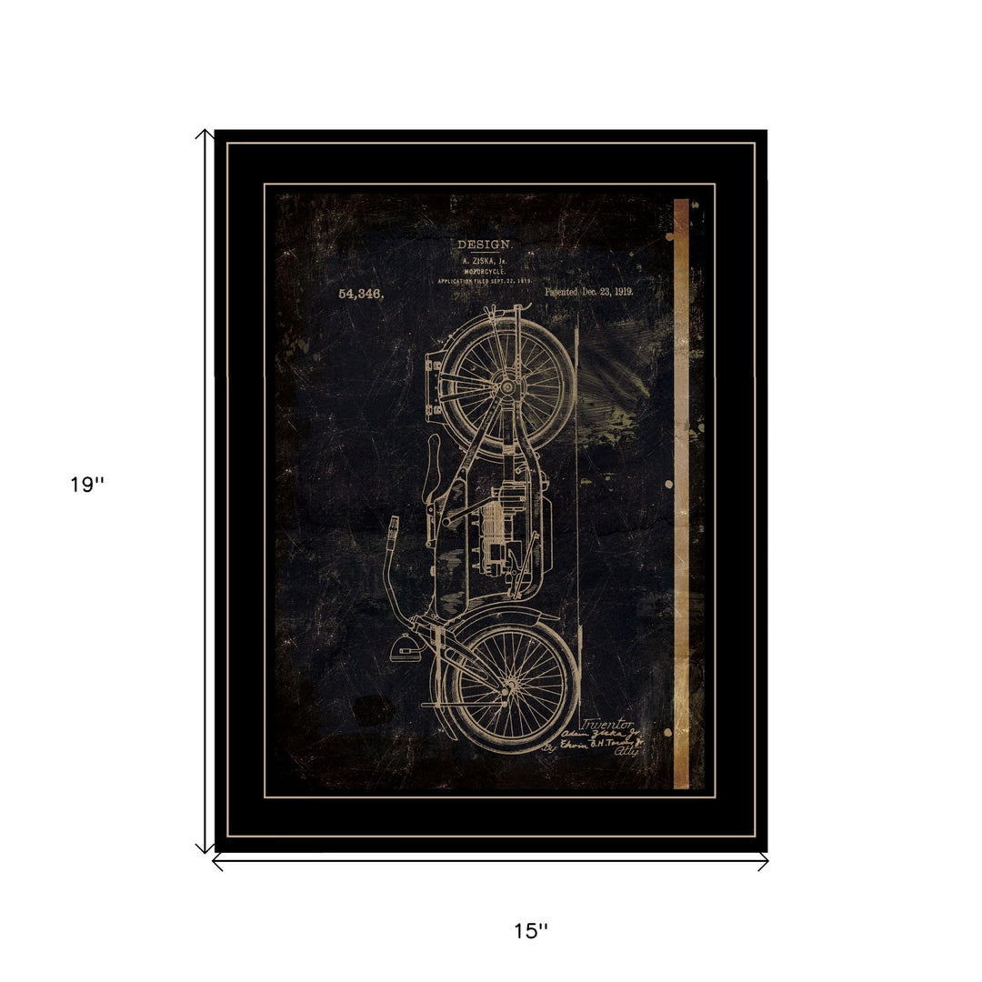 Motor Bike Patent I 2 Black Framed Print Wall Art