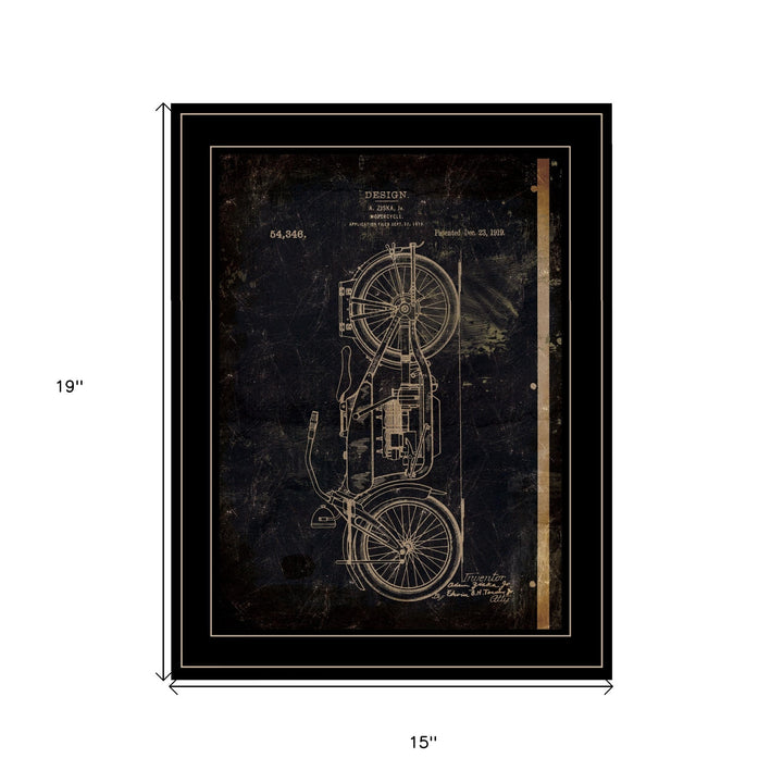 Motor Bike Patent I 2 Black Framed Print Wall Art