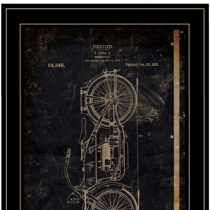 Motor Bike Patent I 2 Black Framed Print Wall Art