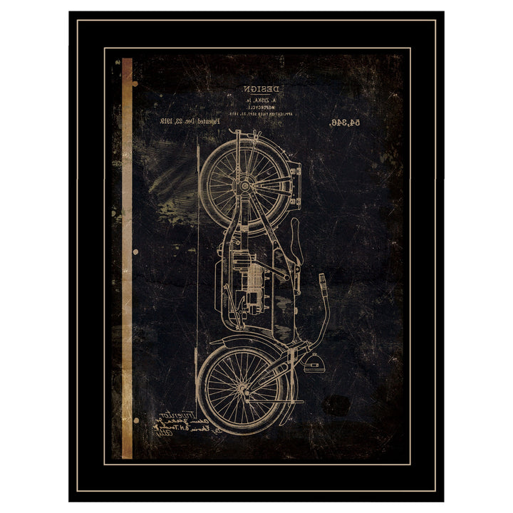 Motor Bike Patent I 2 Black Framed Print Wall Art